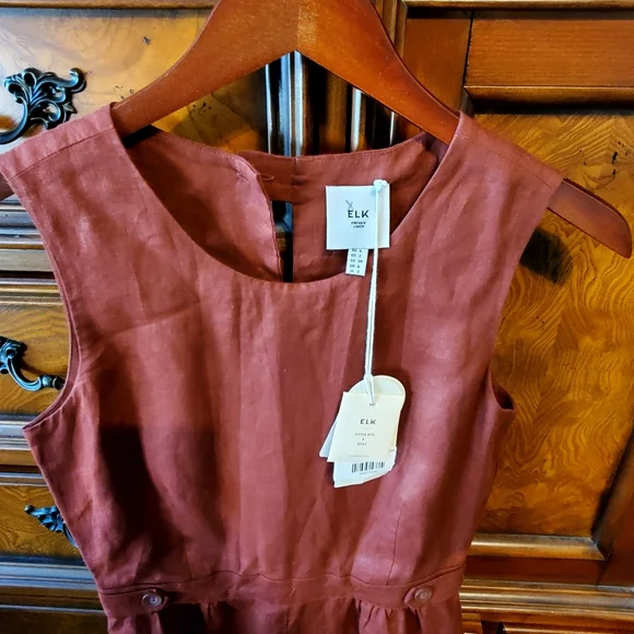 NWT ELK Hersom rust red French linen jumpsuit AU 6, US 2 - Picture 7 of 7